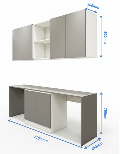Wool White & Dust Finish Study Table