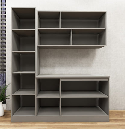 Modern Dust Finish Crockery Unit – Multi-Section Modular Design