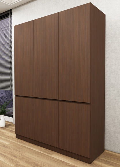 Rich Walnut Finish – Minimalist Three Door Storage Solution