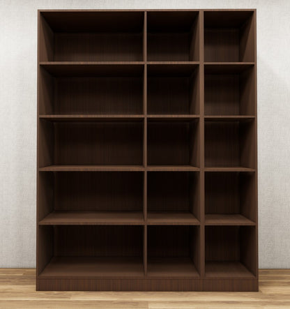 Rick Walnut & Wool White Finish - Stylish 4 Door Unit with Side Open Shelves