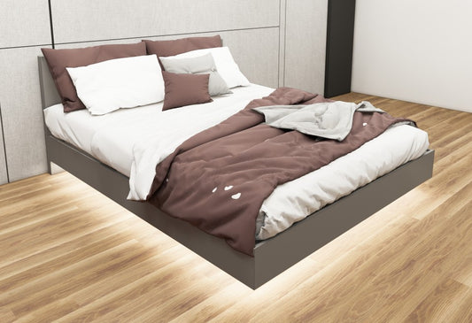 Dust Finish Queen Bed – Modern Box Design