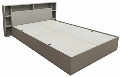 Dust Finish Queen Size Bed with Storage – Luxury Wooden Bedframe
