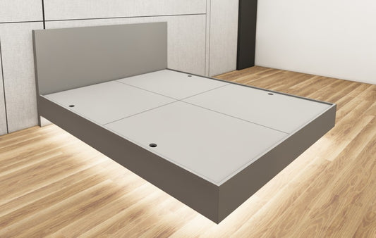 Dust Finish Queen Bed – Modern Box Design