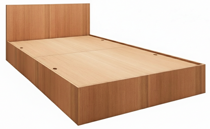 Modern Burma Teak Finish Queen Bed – Spacious Under-Storage Design