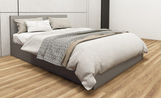 Modern Dust Finish Queen Bed – Spacious Under-Storage Design