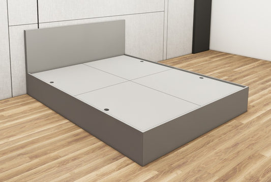 Modern Dust Finish Queen Bed – Spacious Under-Storage Design