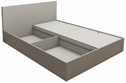 Modern Dust Finish Queen Bed – Spacious Under-Storage Design