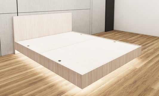 Modern Oak Finish Queen Bed – Modern Box Design