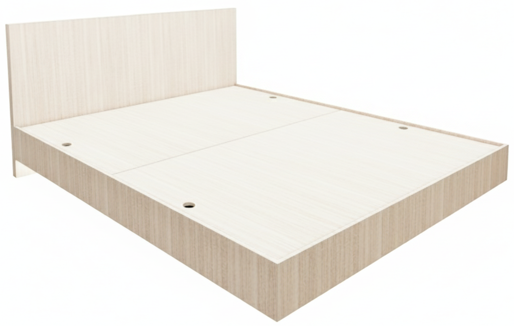 Modern Oak Finish Queen Bed – Modern Box Design