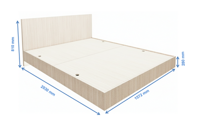 Modern Oak Finish Queen Bed – Modern Box Design