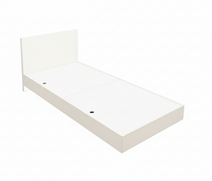Wool White Finish Single Bed – Minimalist Box Frame