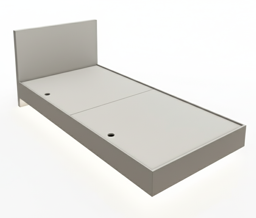 Dust Finish Single Bed – Minimalist Box Frame