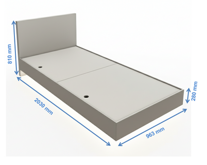 Dust Finish Single Bed – Minimalist Box Frame