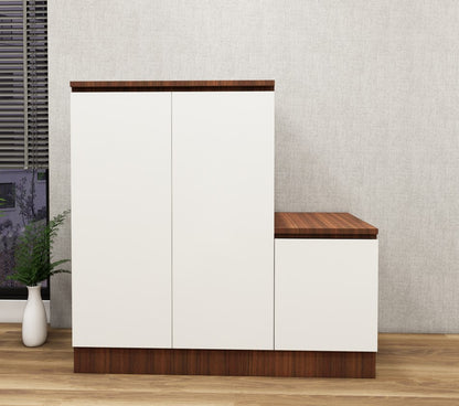 American Walnut & Wool Shoe Rack – Designer Entryway Organizer