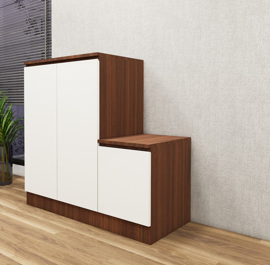 American Walnut & Wool Shoe Rack – Designer Entryway Organizer