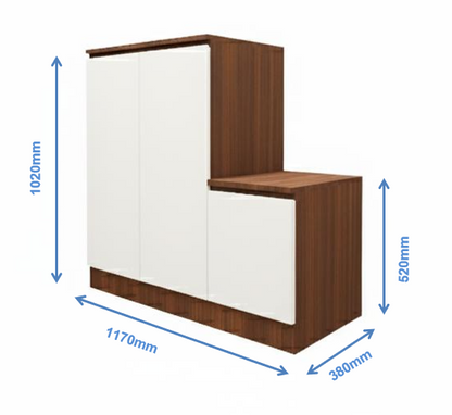 American Walnut & Wool Shoe Rack – Designer Entryway Organizer