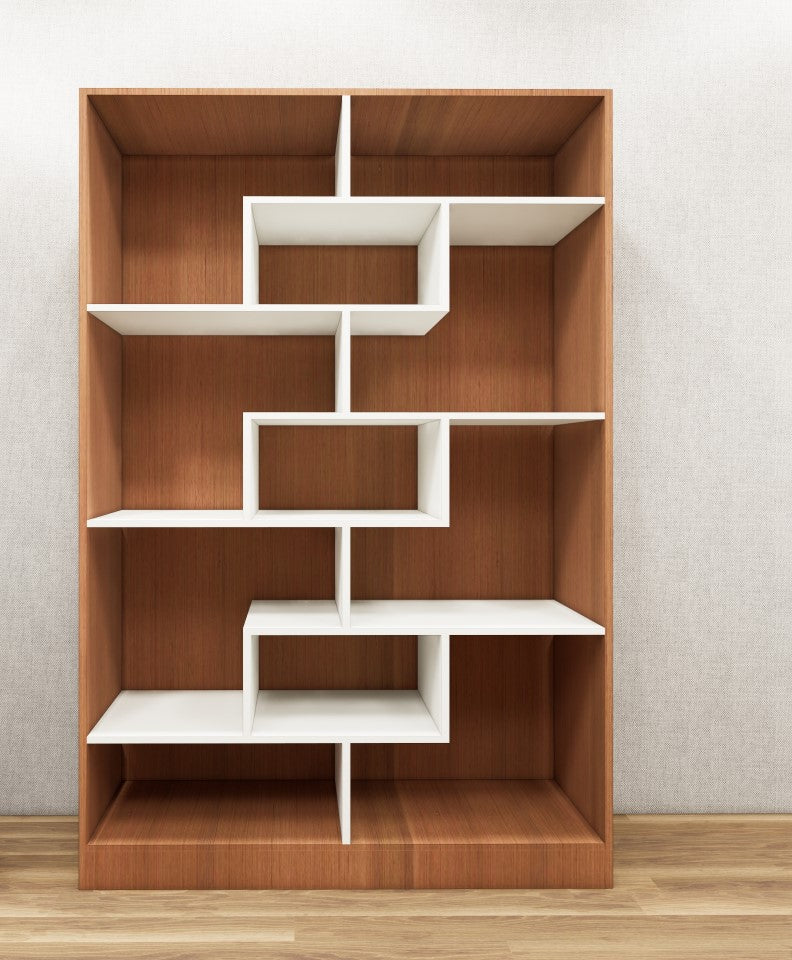 Burma Teak & Wool Open Shelving Unit – Storage & Display Rack
