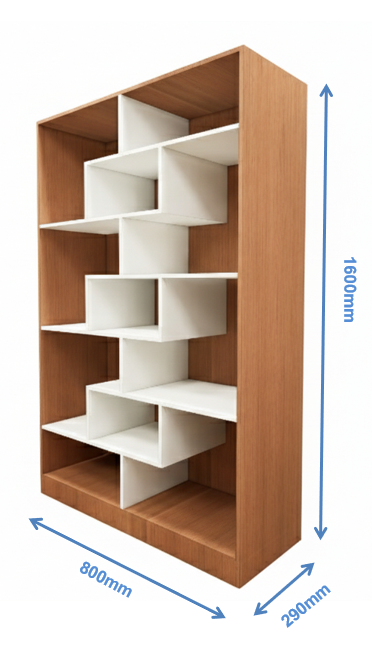 Burma Teak & Wool Open Shelving Unit – Storage & Display Rack
