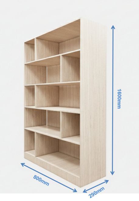 Modern Oak Open Shelving Unit – Multi-Purpose Storage Rack