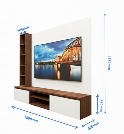 American Walnut & Wool TV Unit – Modern Entertainment Center
