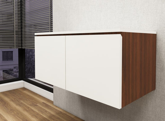 American Walnut & Wool Vanity Unit – Modern Dressing Console