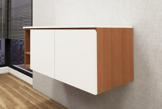Burma Teak & Wool Vanity Unit – Premium Bathroom Console