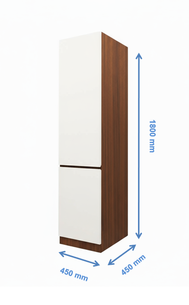 Single Door American Walnut & Wool Wardrobe – Modern Compact Closet