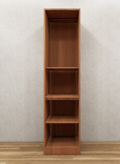 Contemporary Single Door Wardrobe – Dual Tone Burma Teak & Wool White Finish