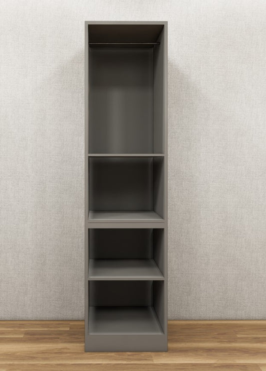 Contemporary Single Door Wardrobe – Dual Tone Wool White Door & Dust Finish