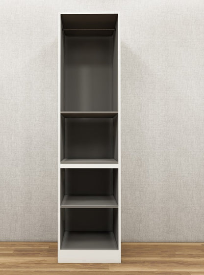 Contemporary Single Door Wardrobe – Dual Tone Dust Door & Wool White Finish