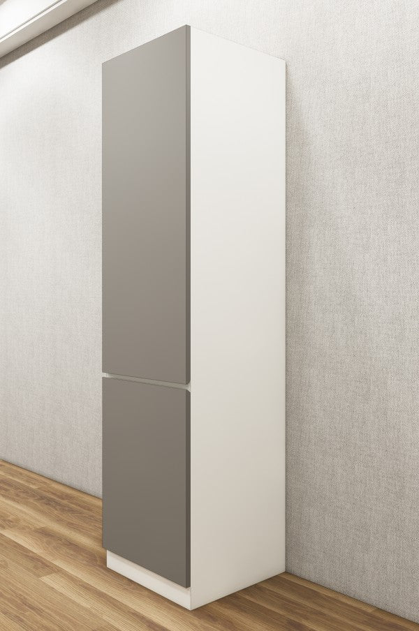 Contemporary Single Door Wardrobe – Dual Tone Dust Door & Wool White Finish