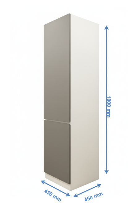 Contemporary Single Door Wardrobe – Dual Tone Dust Door & Wool White Finish
