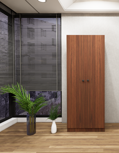 Double Door American Walnut Wardrobe – Minimal Bedroom Closet