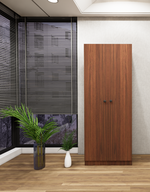 Double Door American Walnut Wardrobe – Minimal Bedroom Closet
