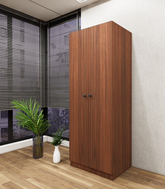 Double Door American Walnut Wardrobe – Minimal Bedroom Closet
