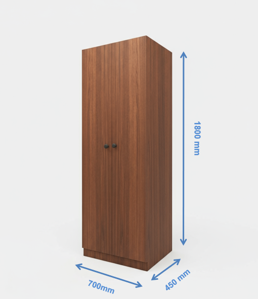 Double Door American Walnut Wardrobe – Minimal Bedroom Closet