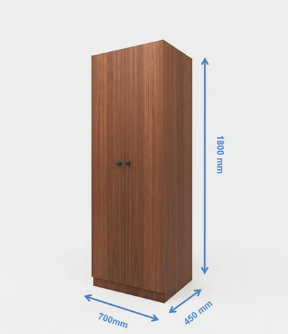 Double Door American Walnut Wardrobe – Minimal Bedroom Closet