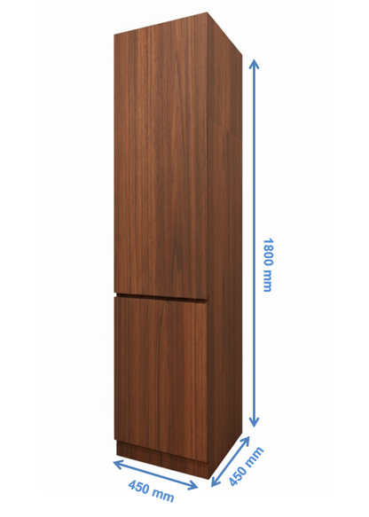 American Walnut Finish Single Door Wardrobe – Smart Storage Solution