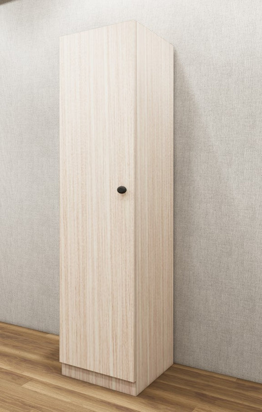 Modern Oak Finish Wardrobe – Sleek One Door Minimal Design