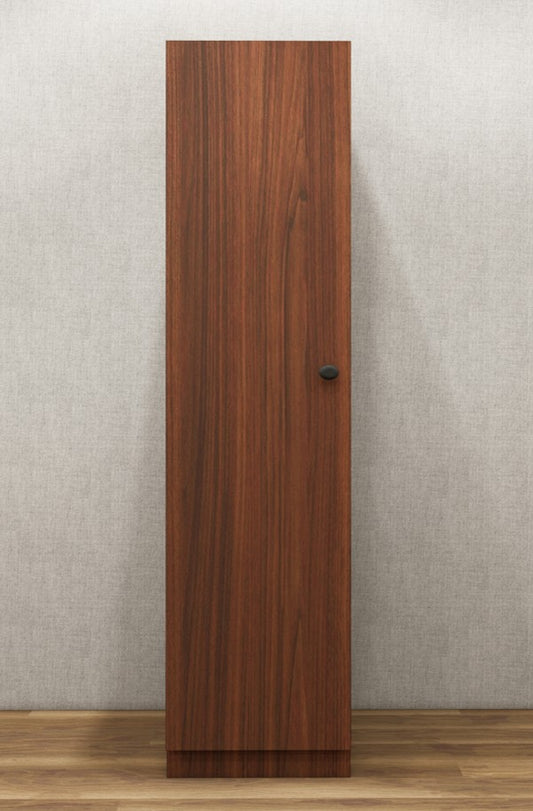 American Walnut Finish Wardrobe – Sleek One Door Minimal Design