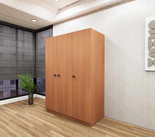 Triple Door Burma Teak Wardrobe – Solid Wood Storage Closet