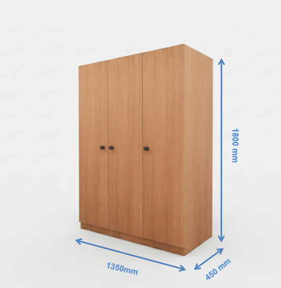 Burma Teak Finish – Elegant Three Door Vertical Organizer