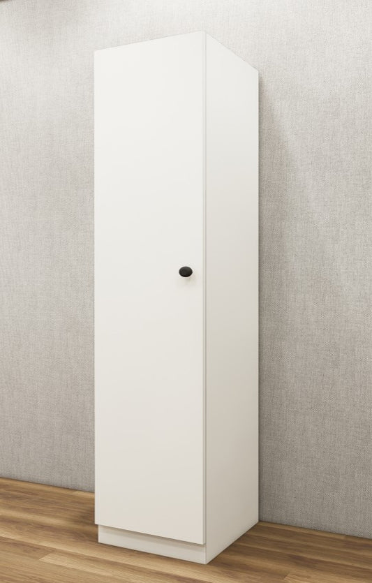 Wool White Finish Wardrobe – Sleek One Door Minimal Design